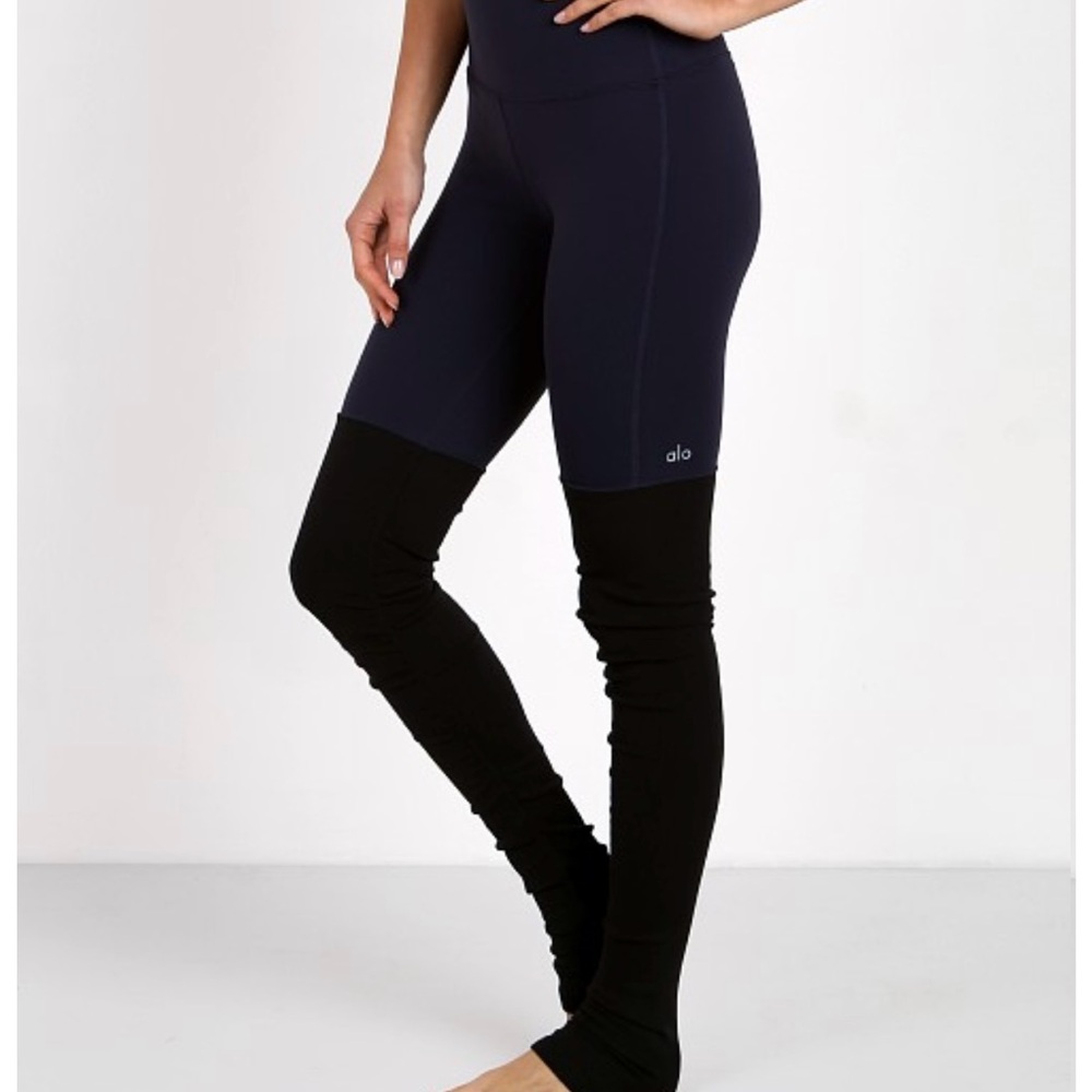 Alo Yoga Navy Black Goddess Leggings